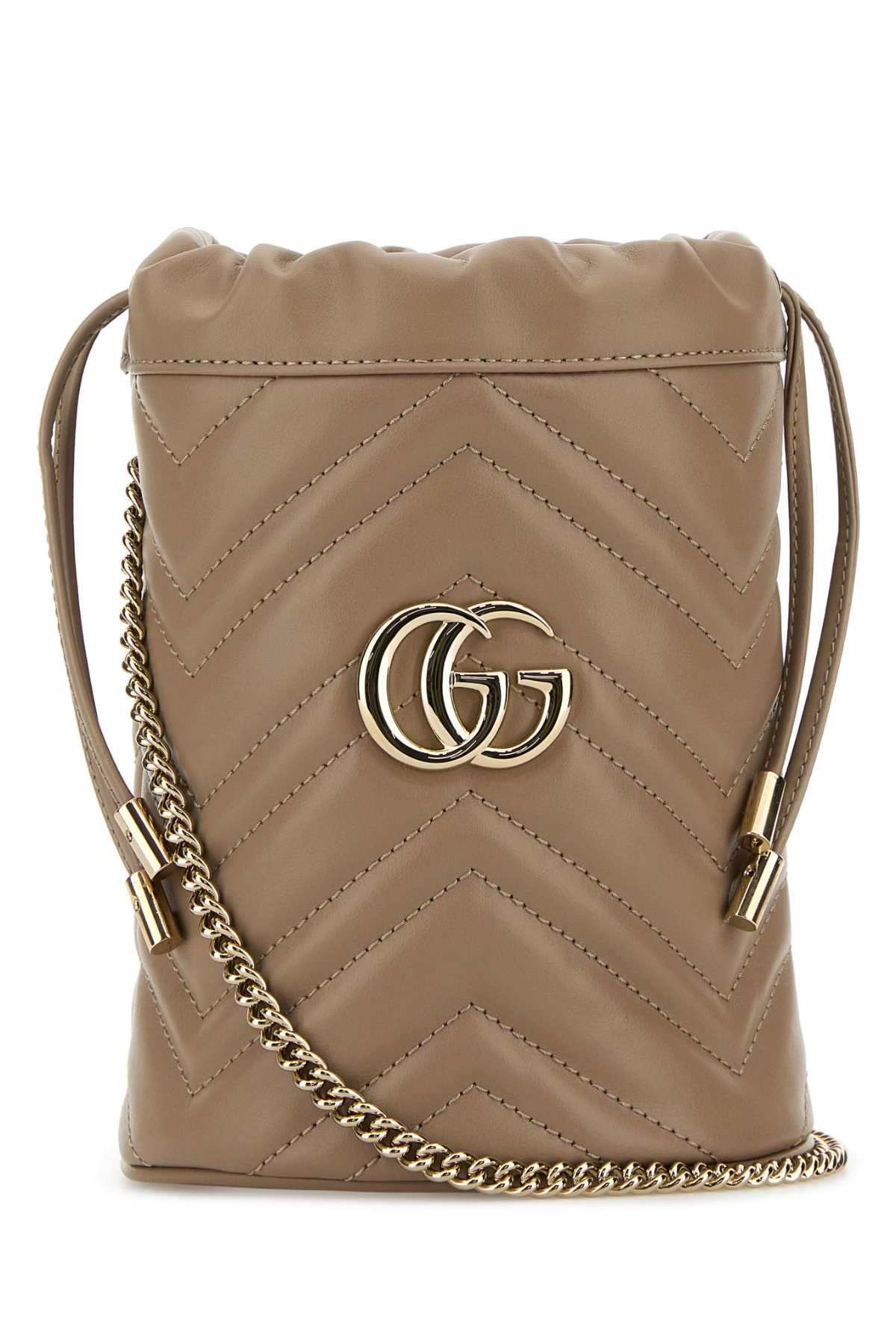 財布・小物その他 GUCCI Cappuccino Leather Marmont Bucket Bag GUCCI Gucci Women Cappuccino Leather Marmont Bucket Bag