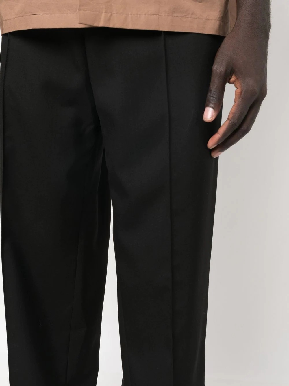 elasticated-waist straight-leg trousers - 5