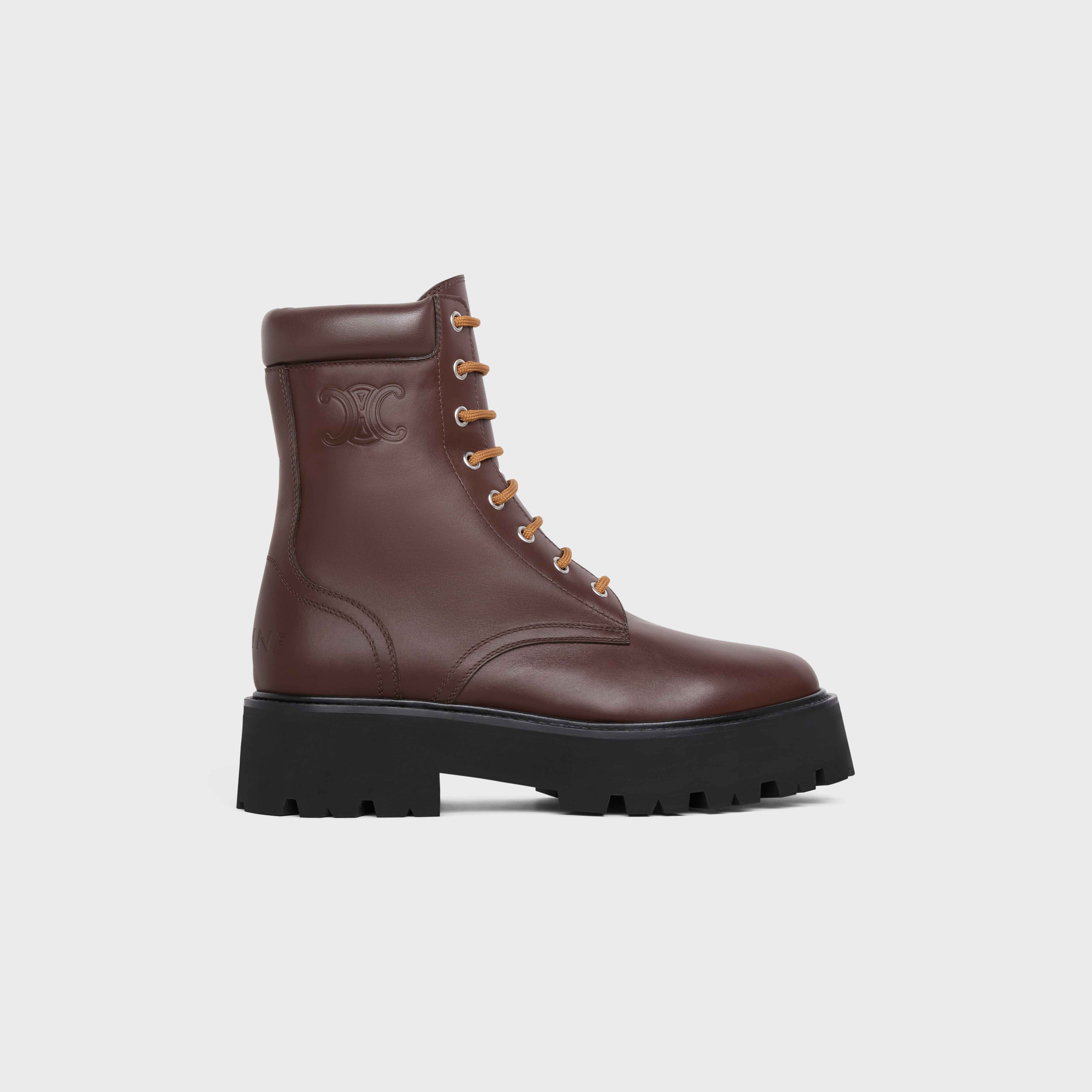 LACE-UP BOOT WITH TRIOMPHE CELINE BULKY in SHINY CALFSKIN - 1