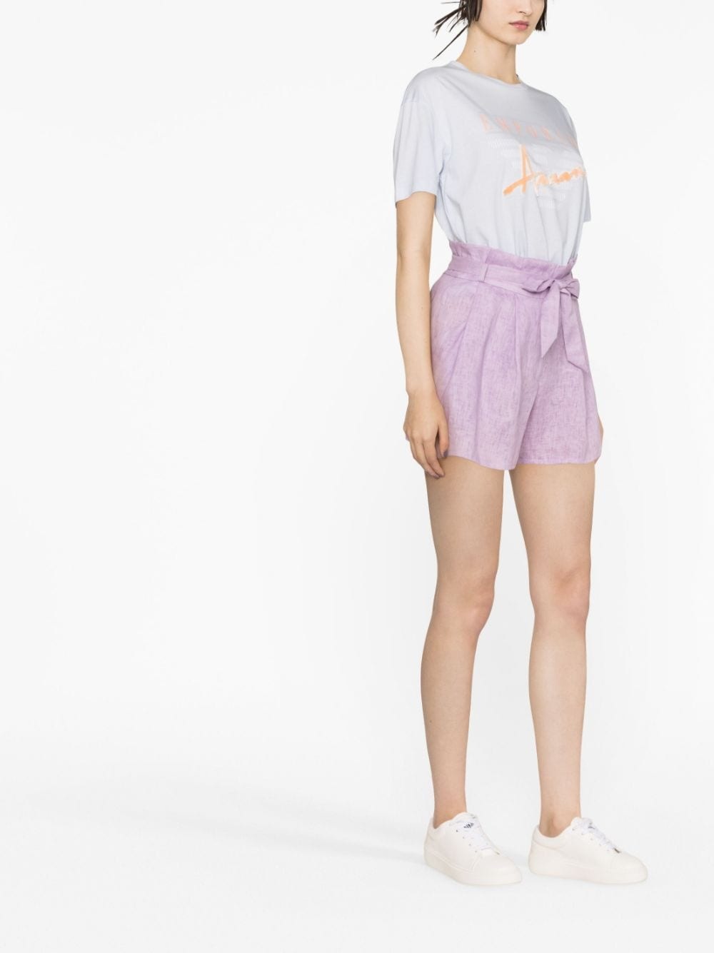 paperbag linen shorts - 3