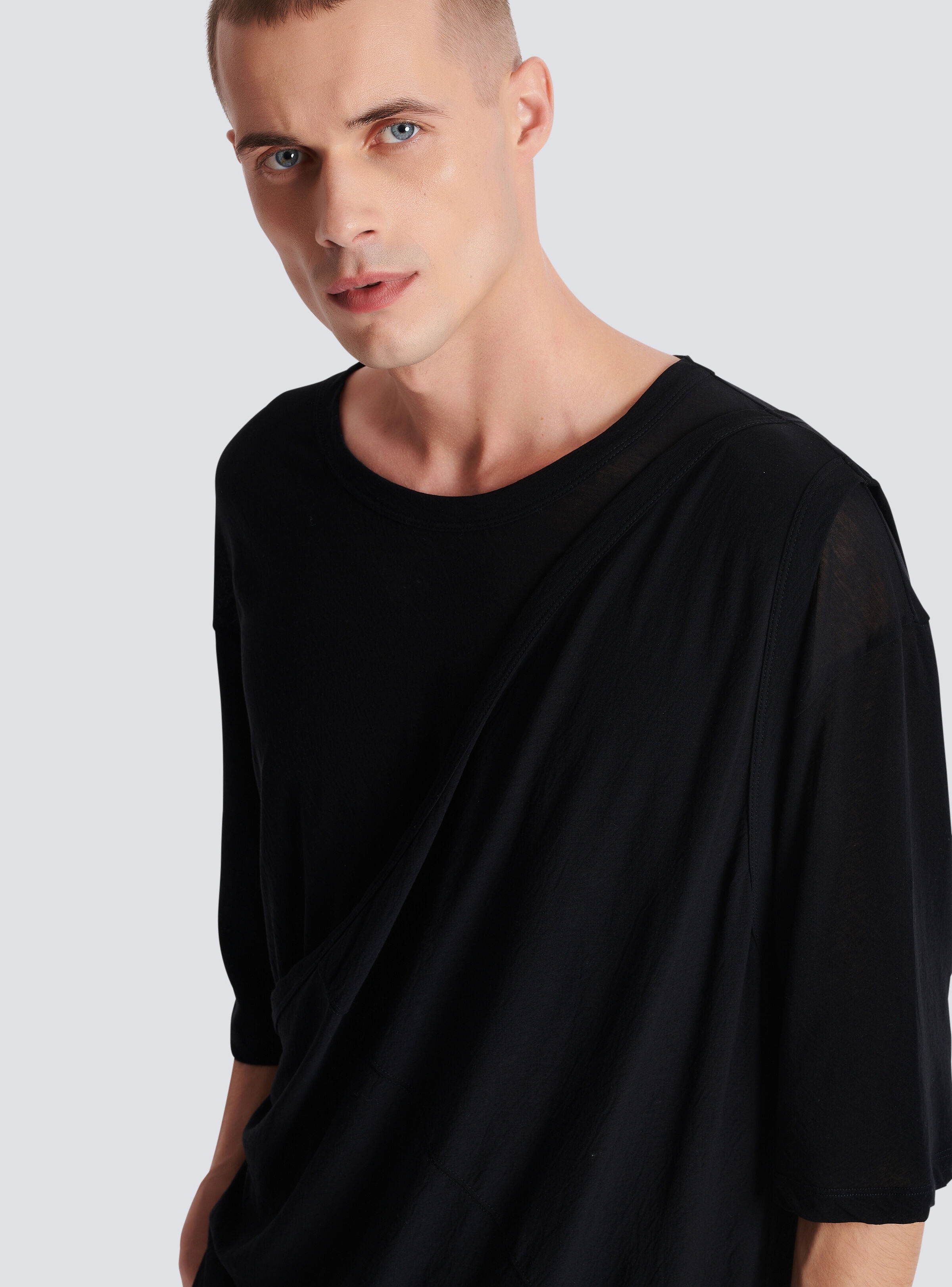 Draped jersey T-shirt - 6