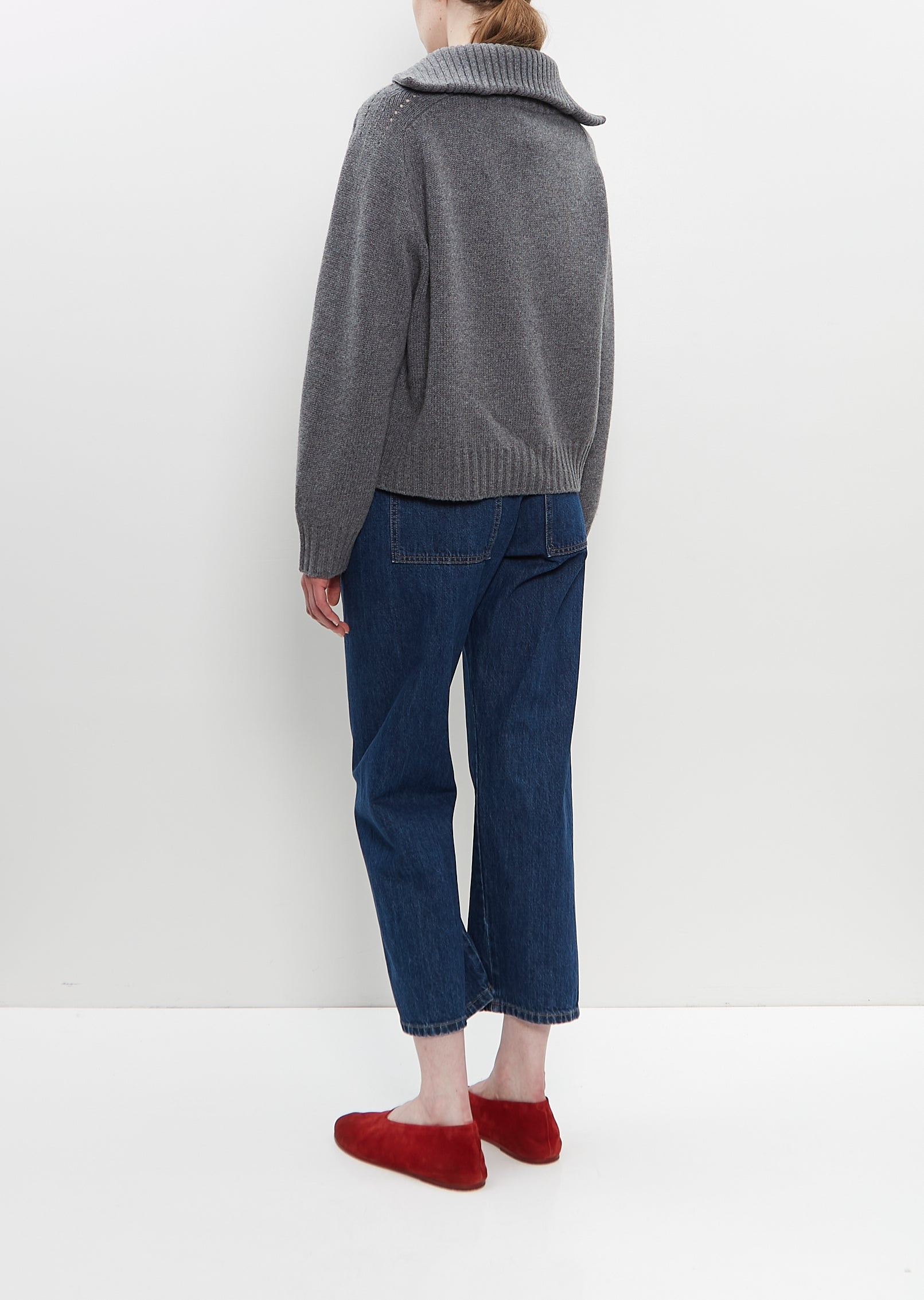 Wool Cashmere Blend Long Sleeve Polo - 3