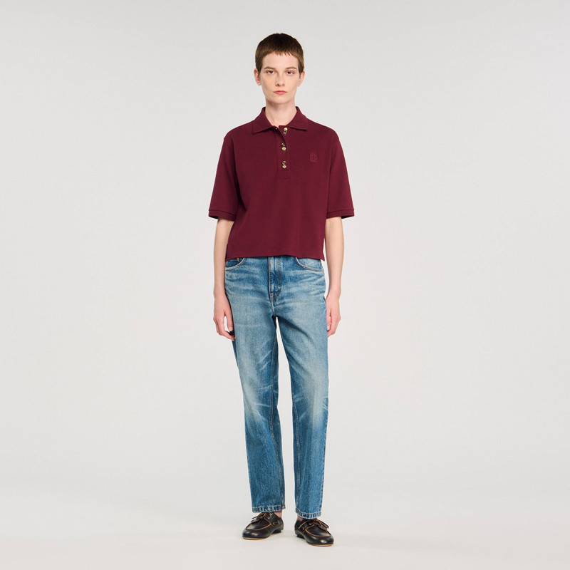 Sandro POLO SHIRT WITH DECORATIVE BUTTONS outlook