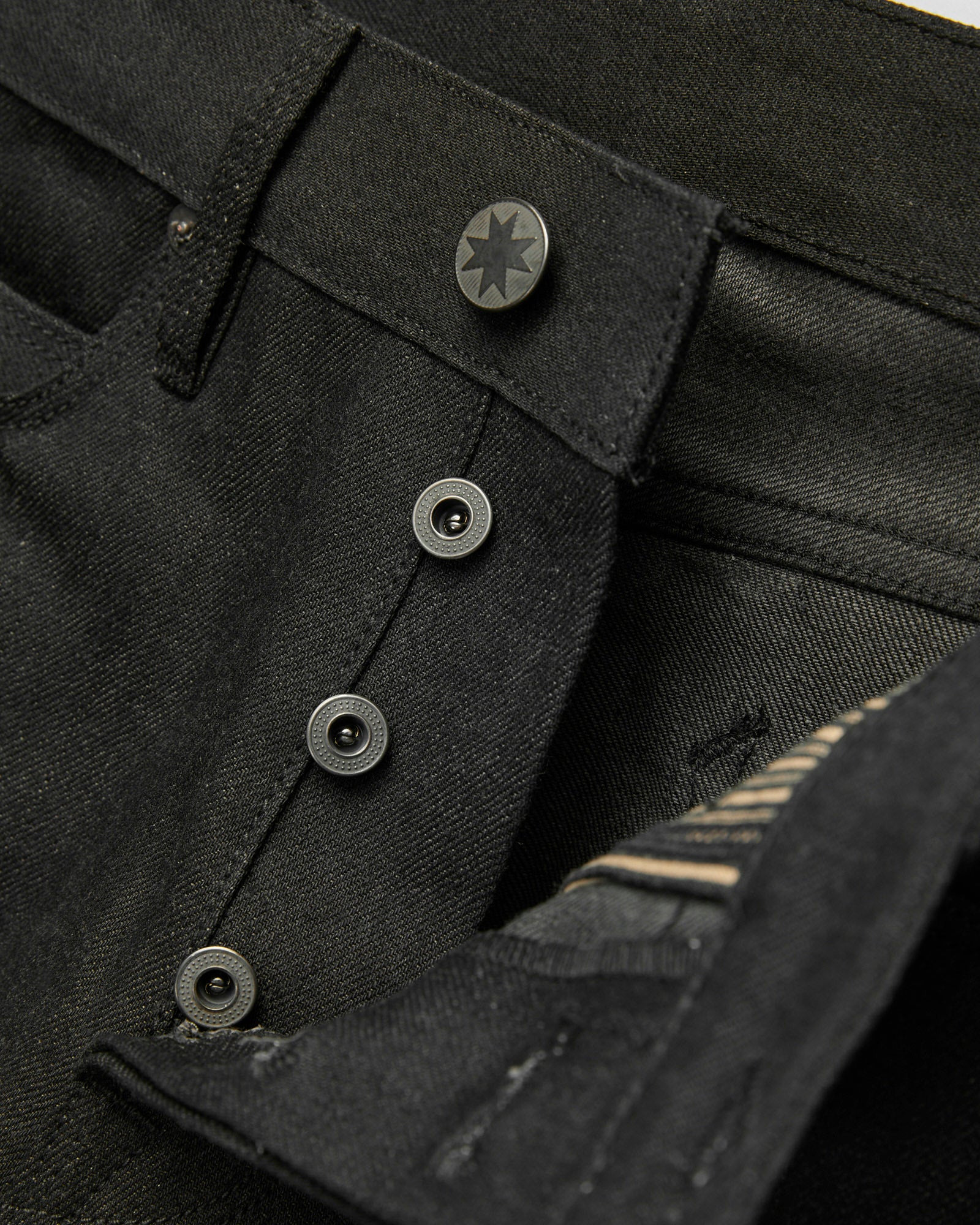 "Modesto" 14.25oz Black Grey Selvedge Denim - Straight Fit - 7