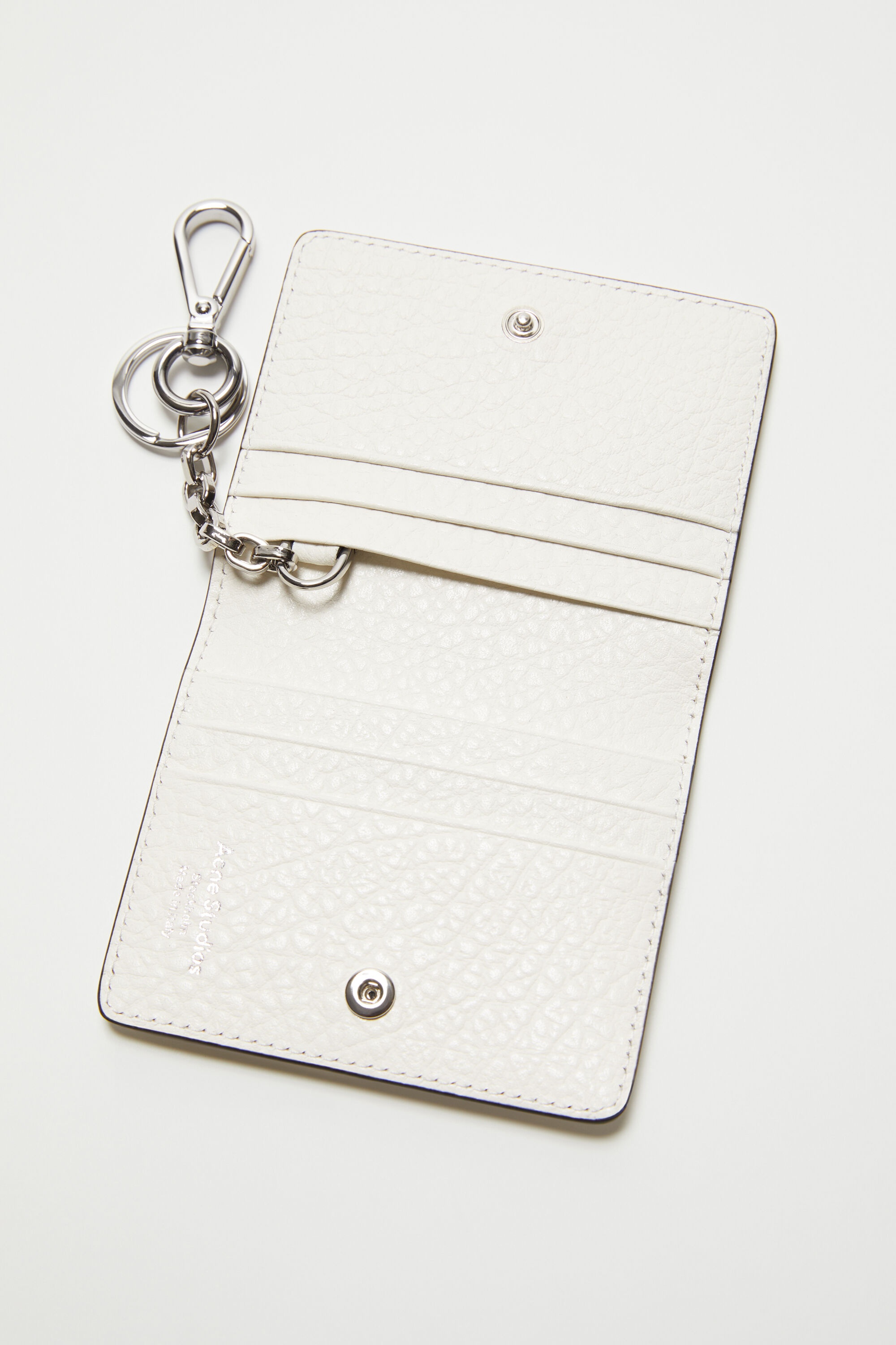 Folded leather wallet - White - 6