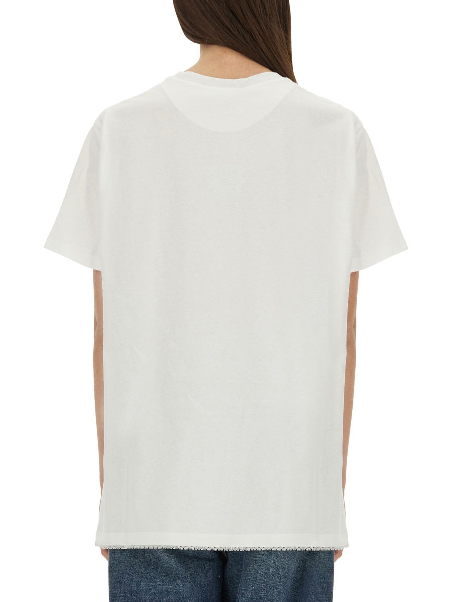 Stella Mccartney Women T-Shirt With Lace Insert - 3
