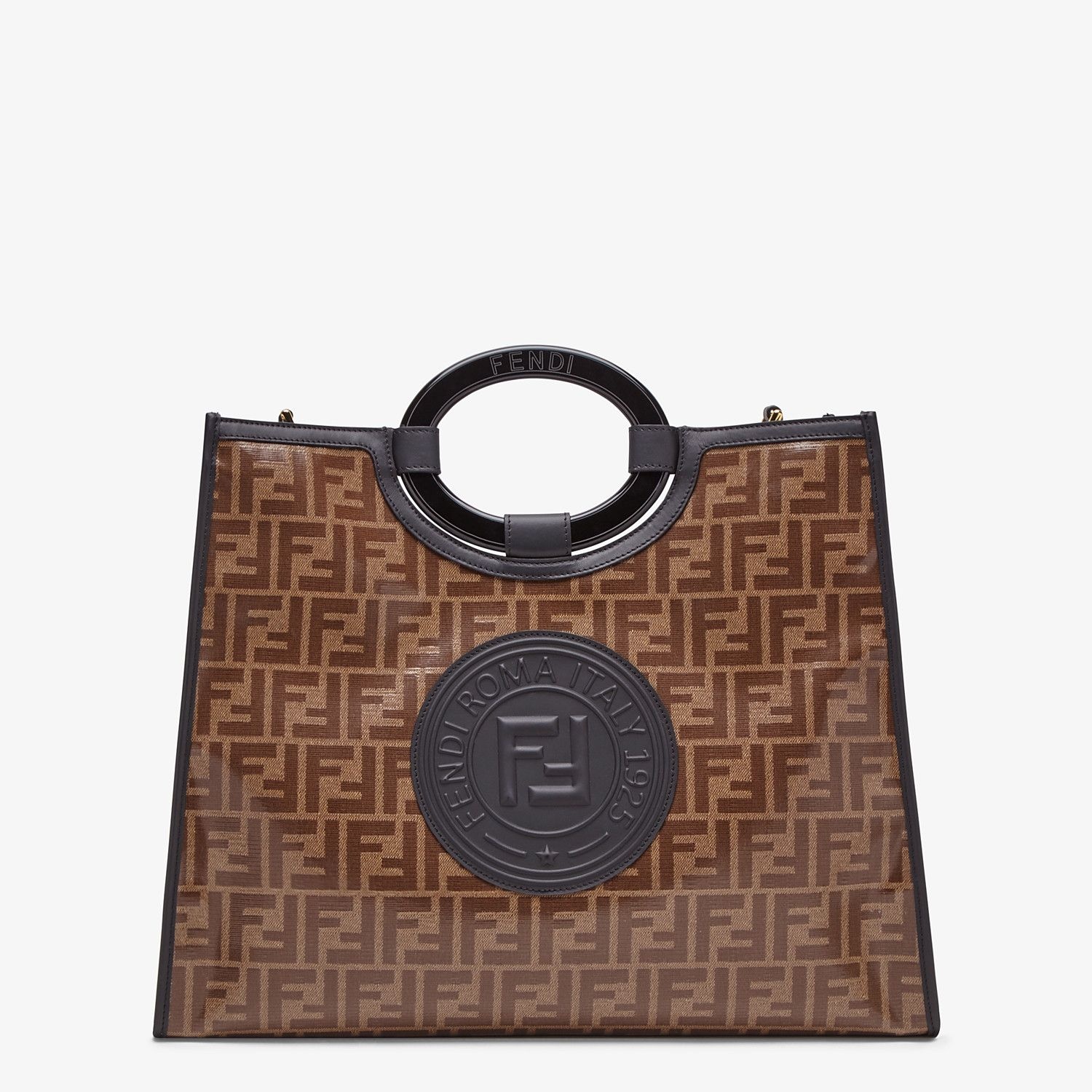 Shopper in brown fabric - 1