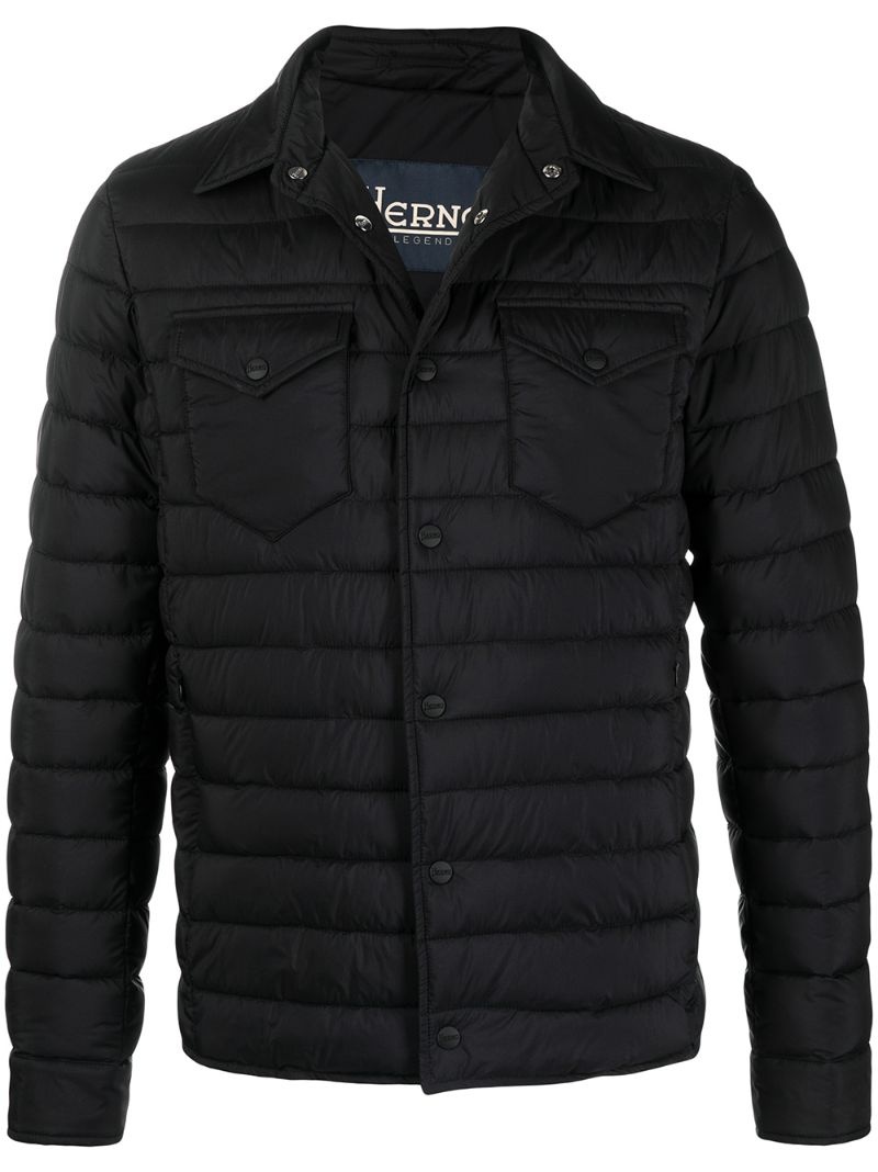 two-pocket buttoned quilted jacket - 1