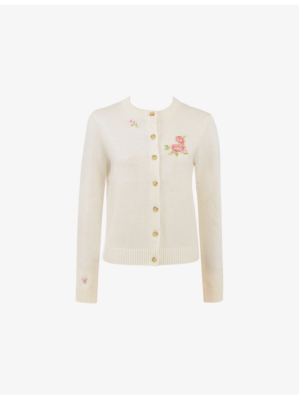 Daisie Floral-Motif Wool and Cashmere Cardigan - 1