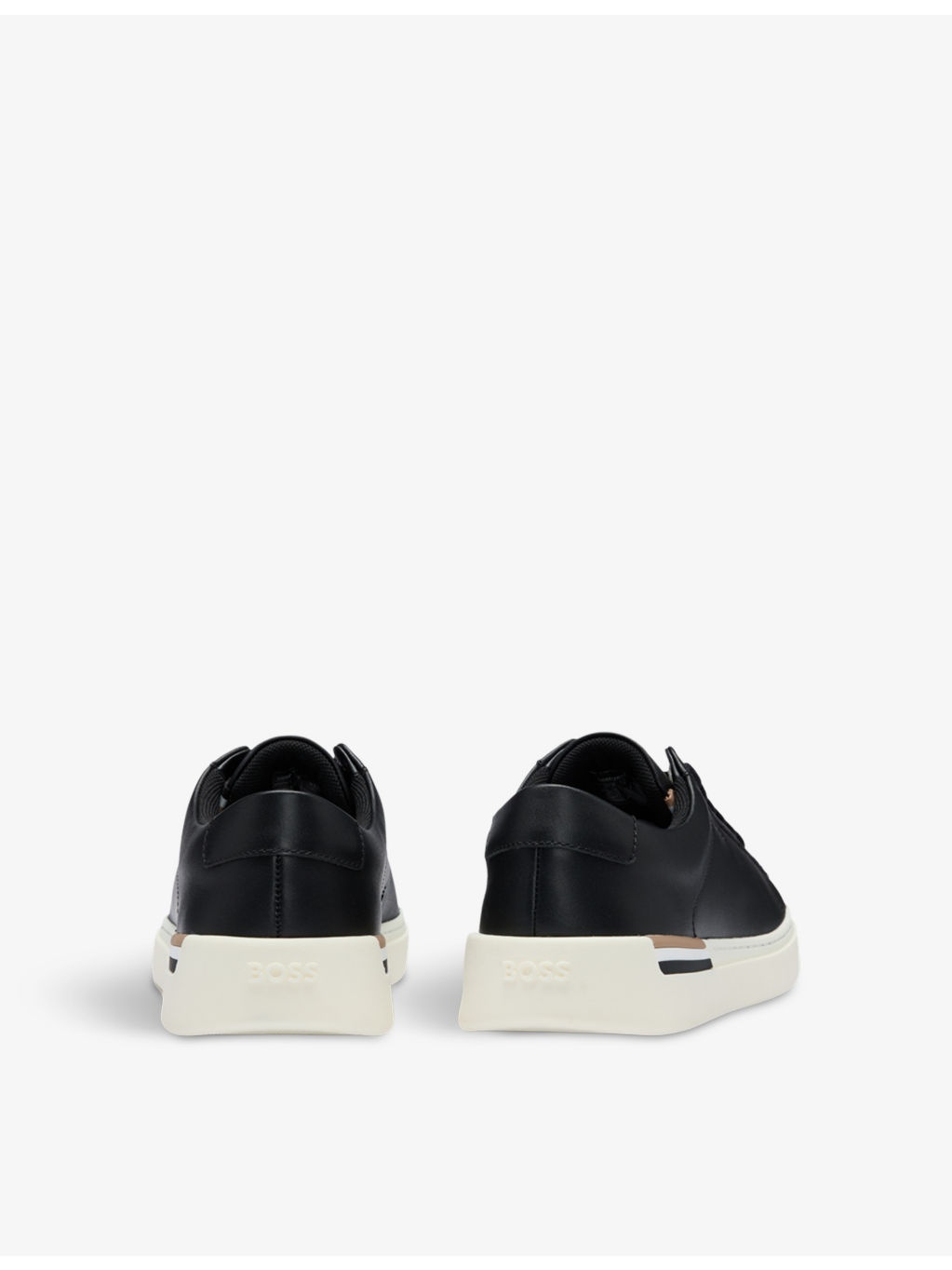 Signature-stripe logo cupsole leather trainers - 4
