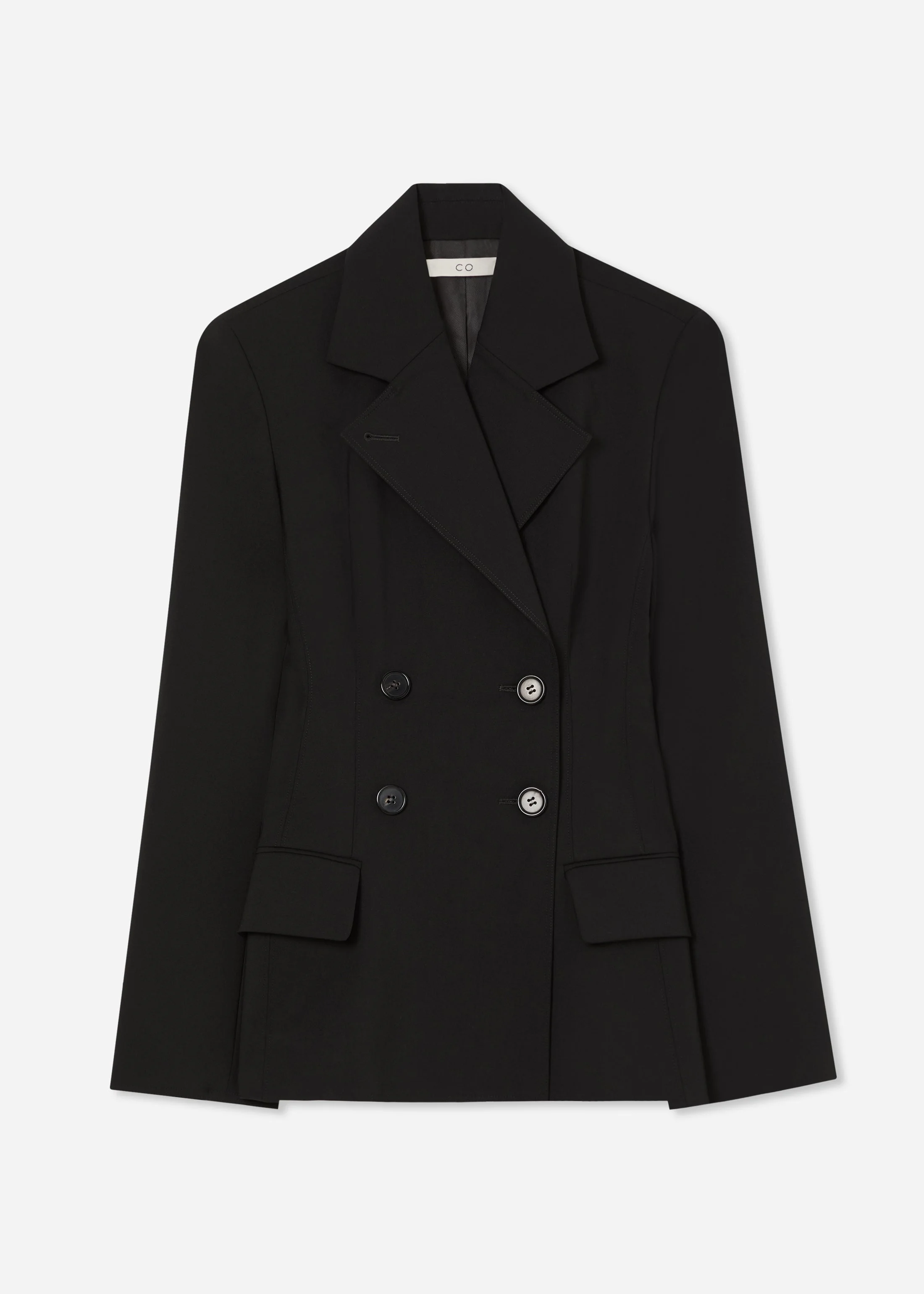 Double Breasted Fitted Blazer in Wool - 1