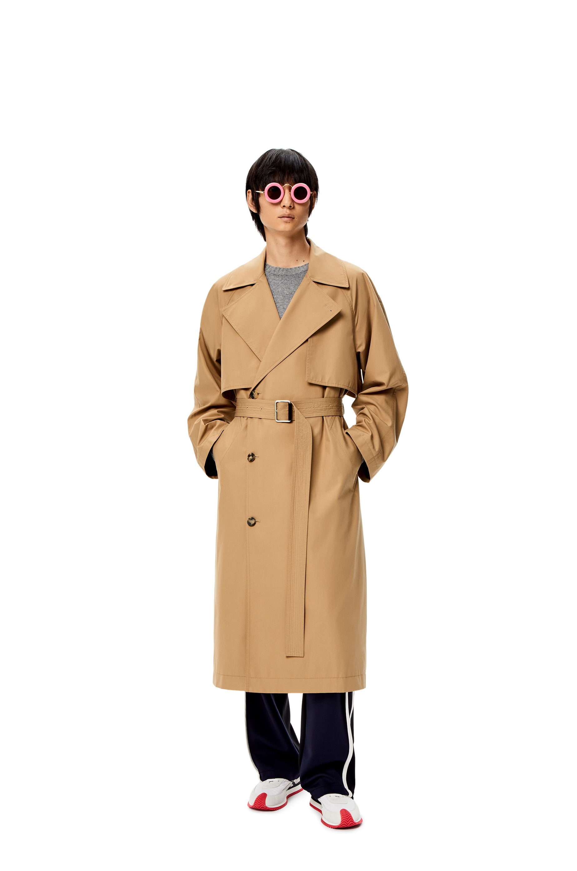 Double flap trench coat in cotton - 3