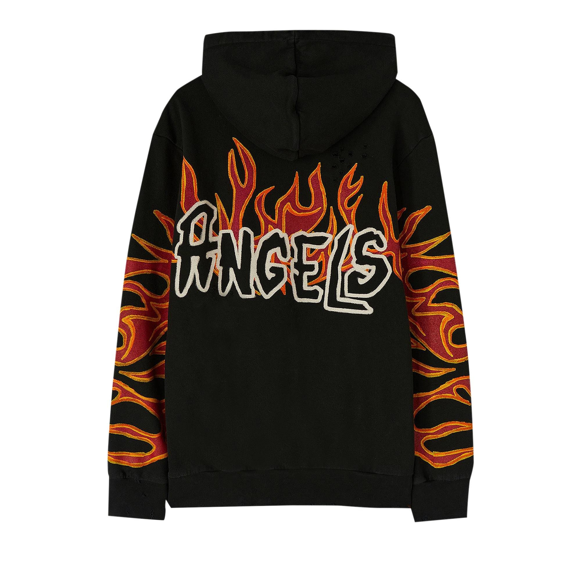 Palm Angels Graffiti Flames Hoody 'Black/White' - 2