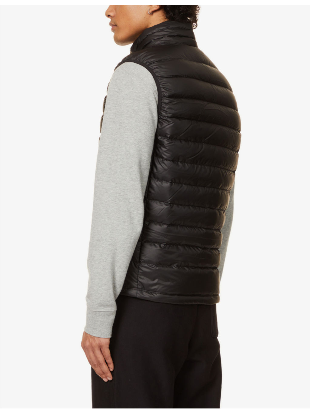 Padded high-neck recycled-polyester-down gilet - 4