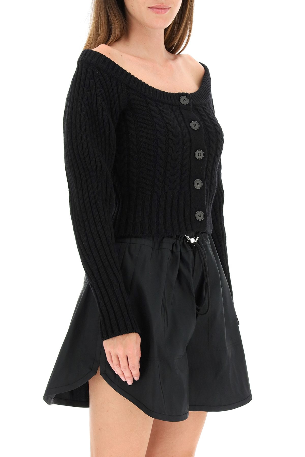 SHORT BOAT NECK CARDIGAN - 3