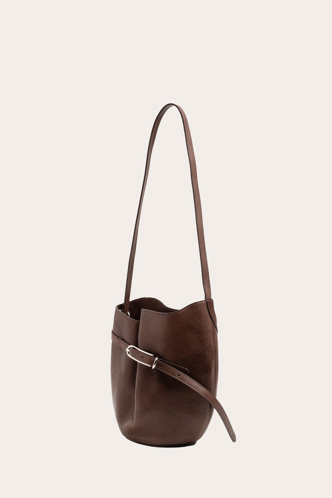 BELTED BUCKET BAG DARK BROWN - 6