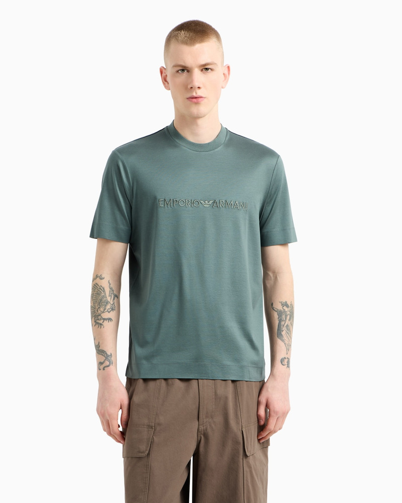 EMPORIO ARMANI ASV JERSEY-LYOCELL BLEND T-SHIRT WITH EMPORIO ARMANI EMBROIDERY outlook