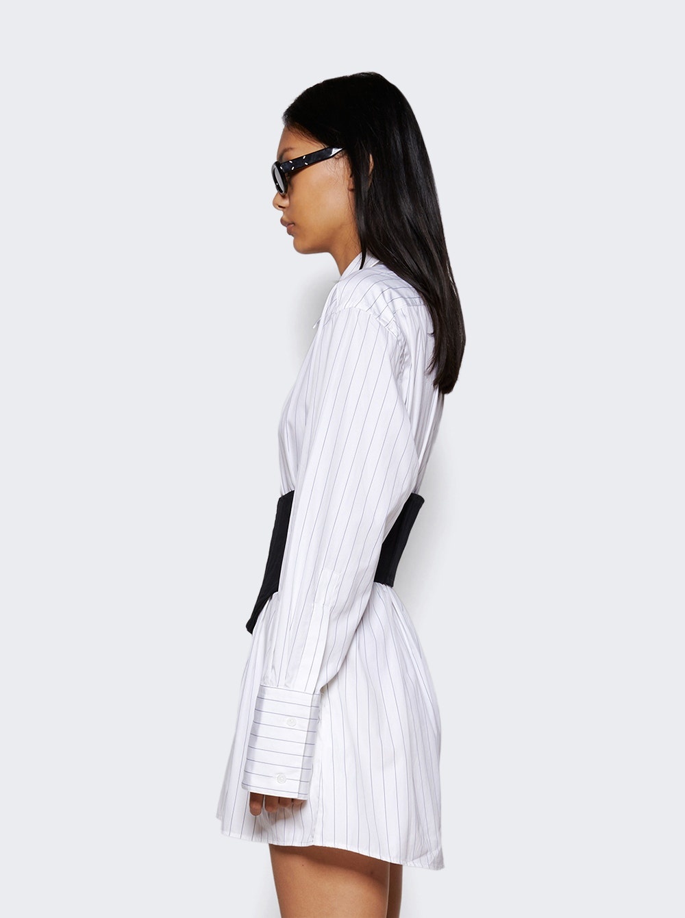 Internal Shirt Corset Dress White and Black - 4