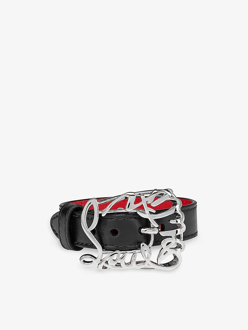 Giddy logo-buckle leather bracelet 1