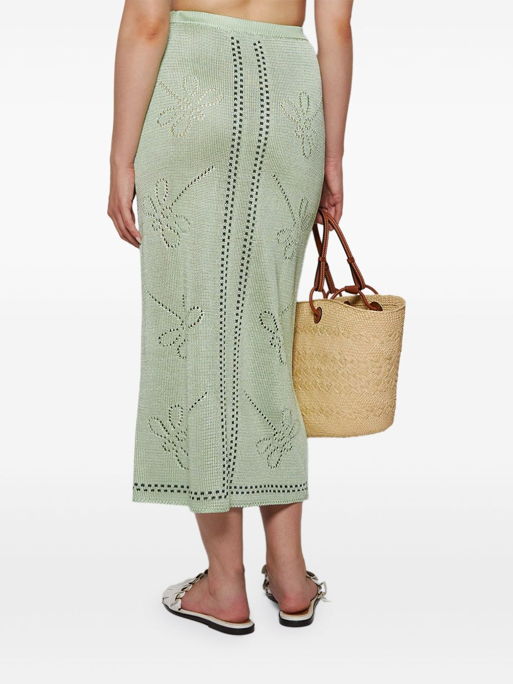 Garden Party dragonfly-pattern knitted skirt - 5