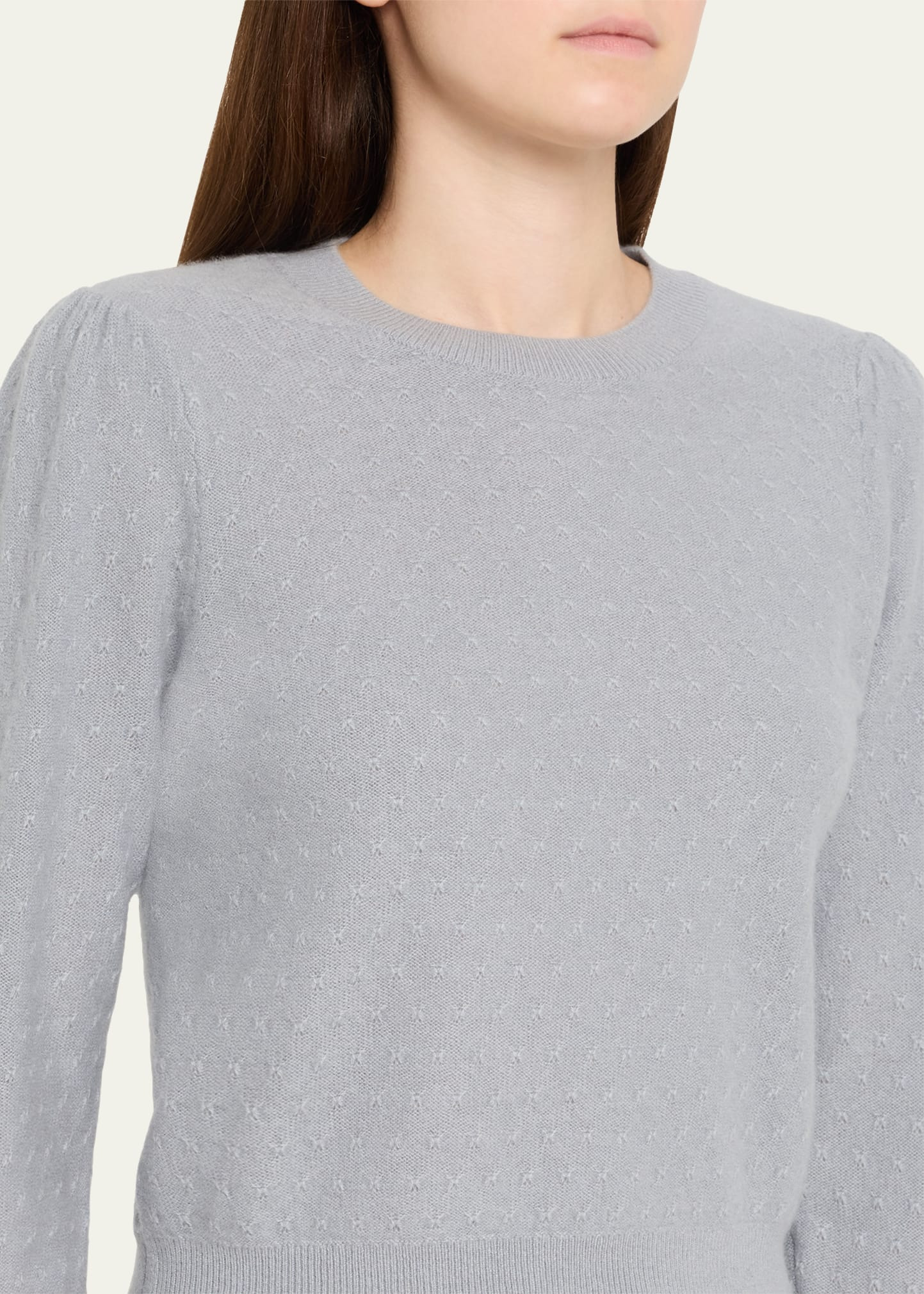 Cashmere Pointelle Crewneck Sweater - 5