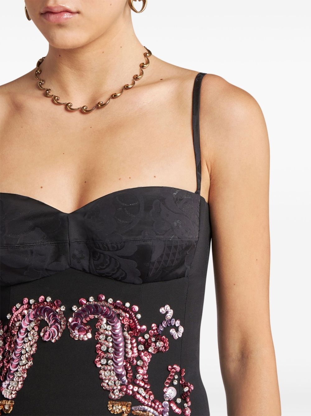 embroidered silk dress - 4