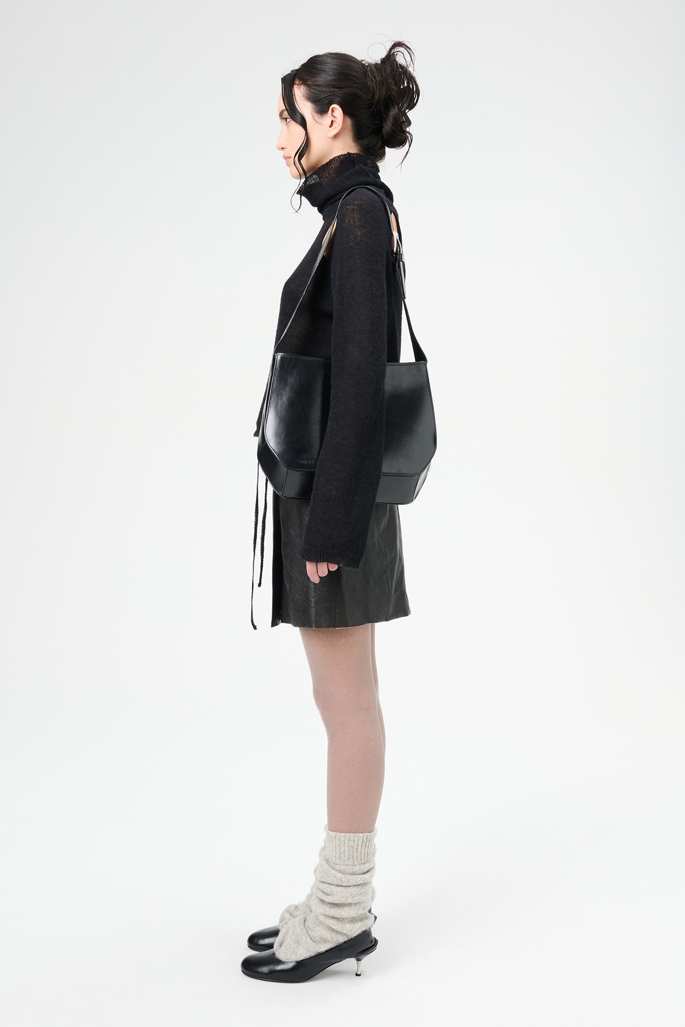 Flat Bag True Dye Black Leather - 4