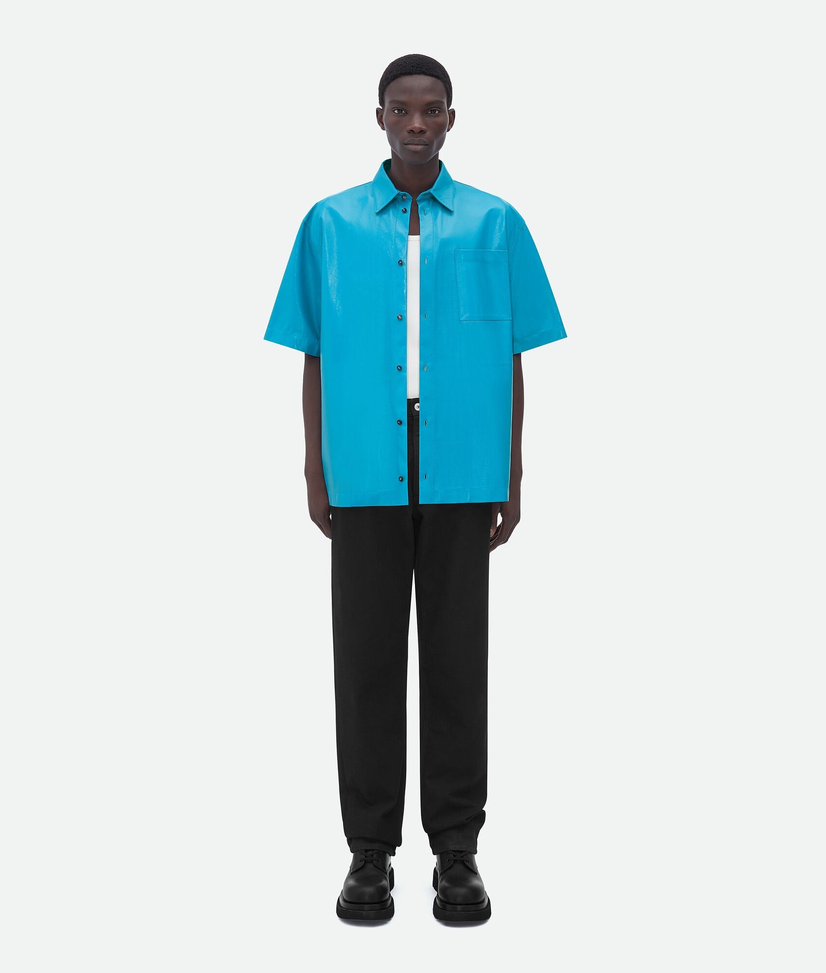 Bottega Veneta shiny leather shirt | REVERSIBLE