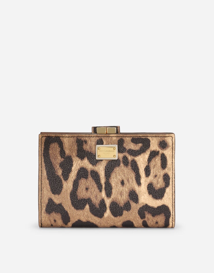 Leopard-print Crespo zip-around wallet with branded plate - 1