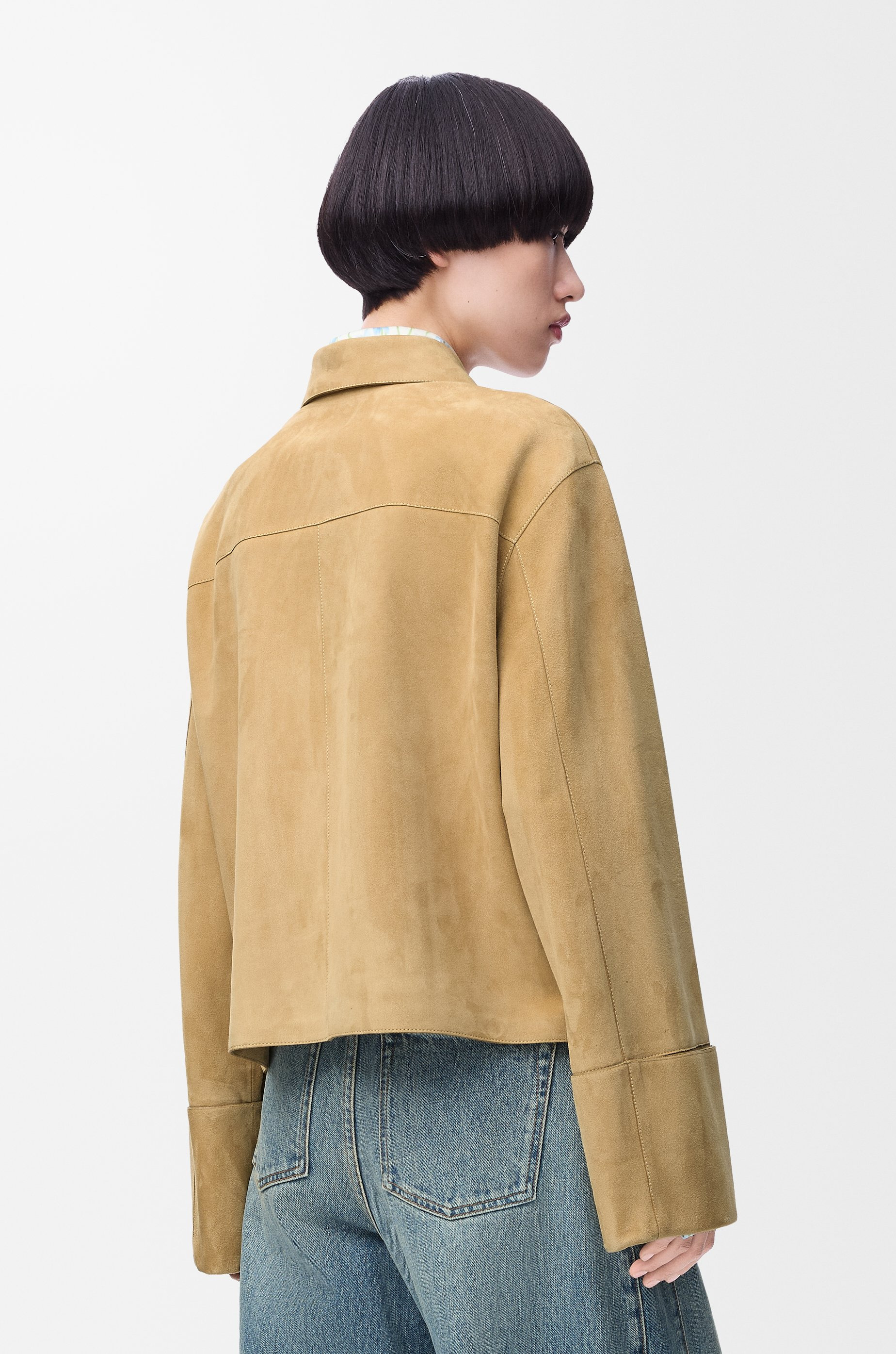 Turn-up jacket in suede lambskin - 4