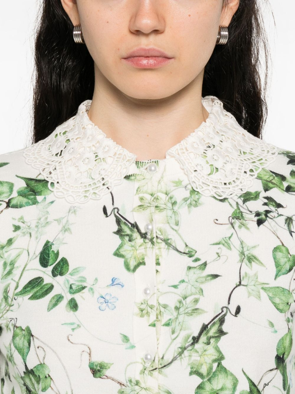 Carson lace-collar cardigan - 5