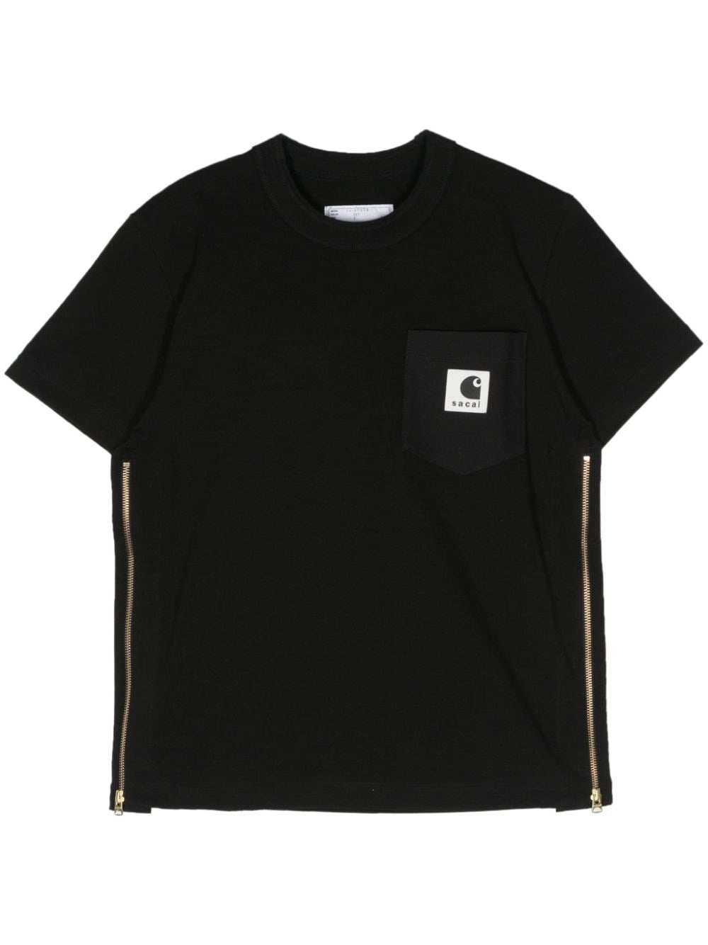 logo-patch cotton T-shirt - 1