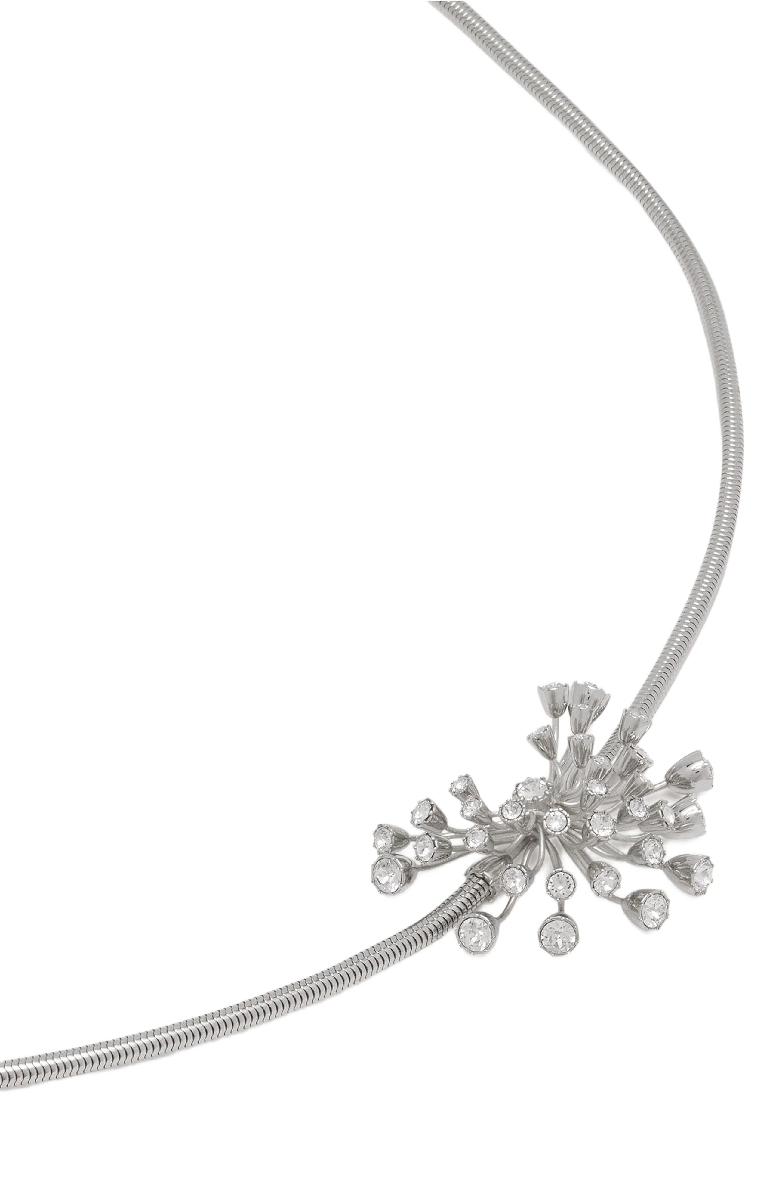 Traviata By Lanvin Brass And Leather Belt in Silver-Crystal at Nordstrom - 3