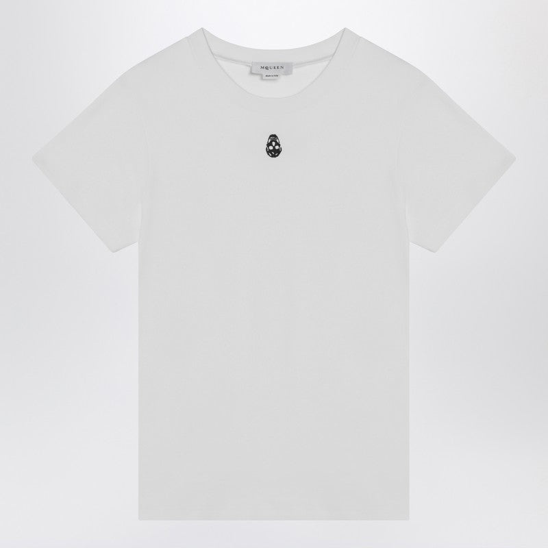 Alexander Mcqueen White T-Shirt With Skull Embroidery Women - 1