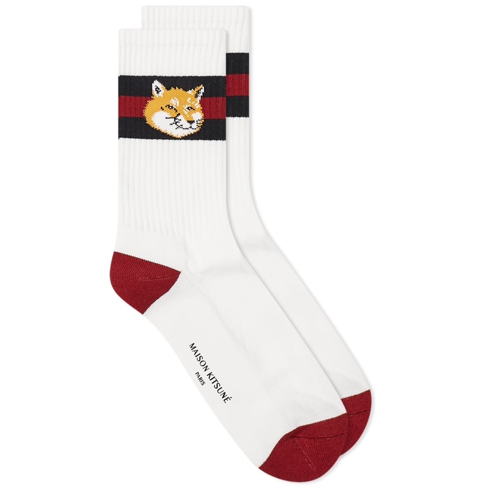 Maison Kitsuné Striped Fox Head Sock - 1