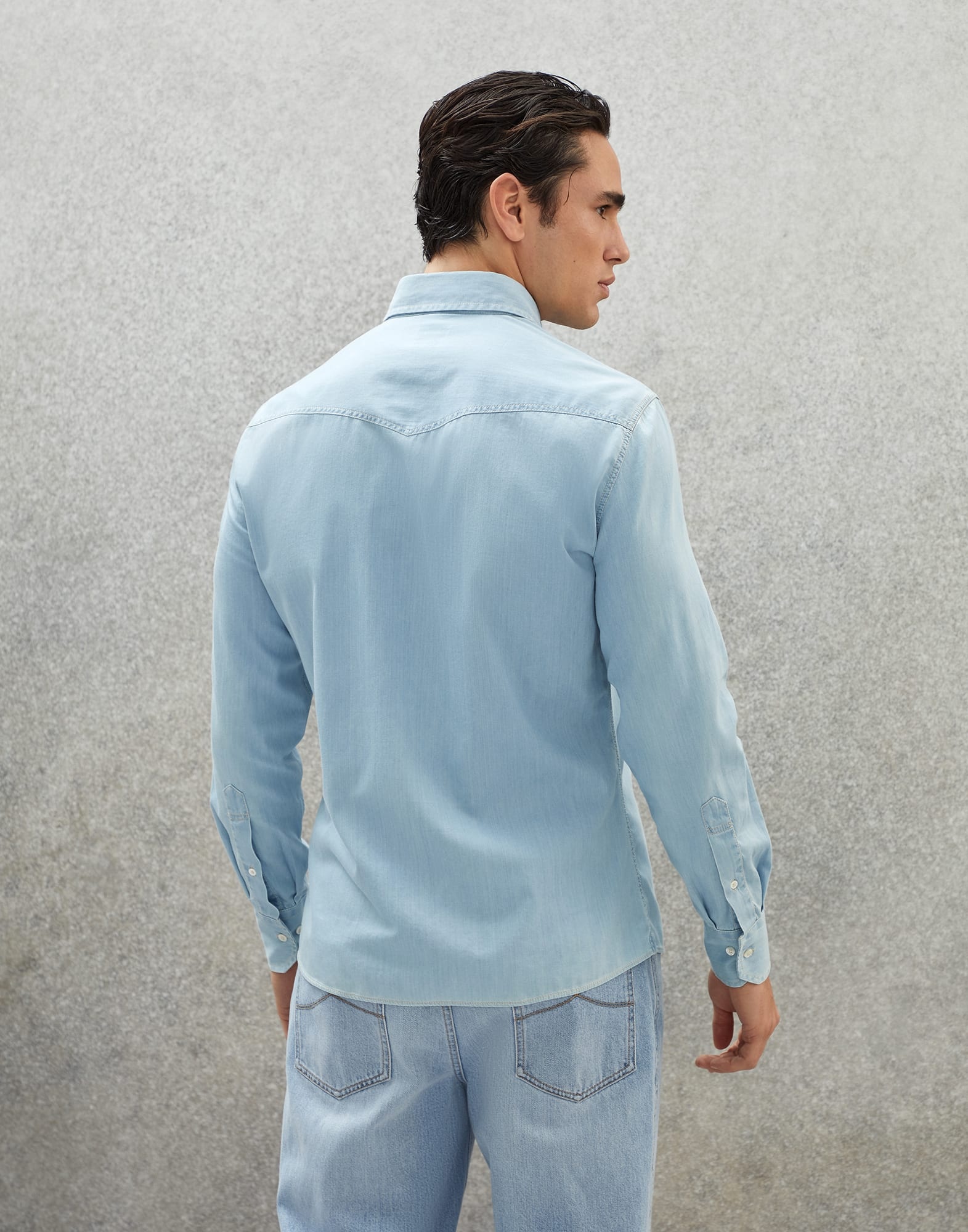 Lightweight denim easy fit western shirt - 2