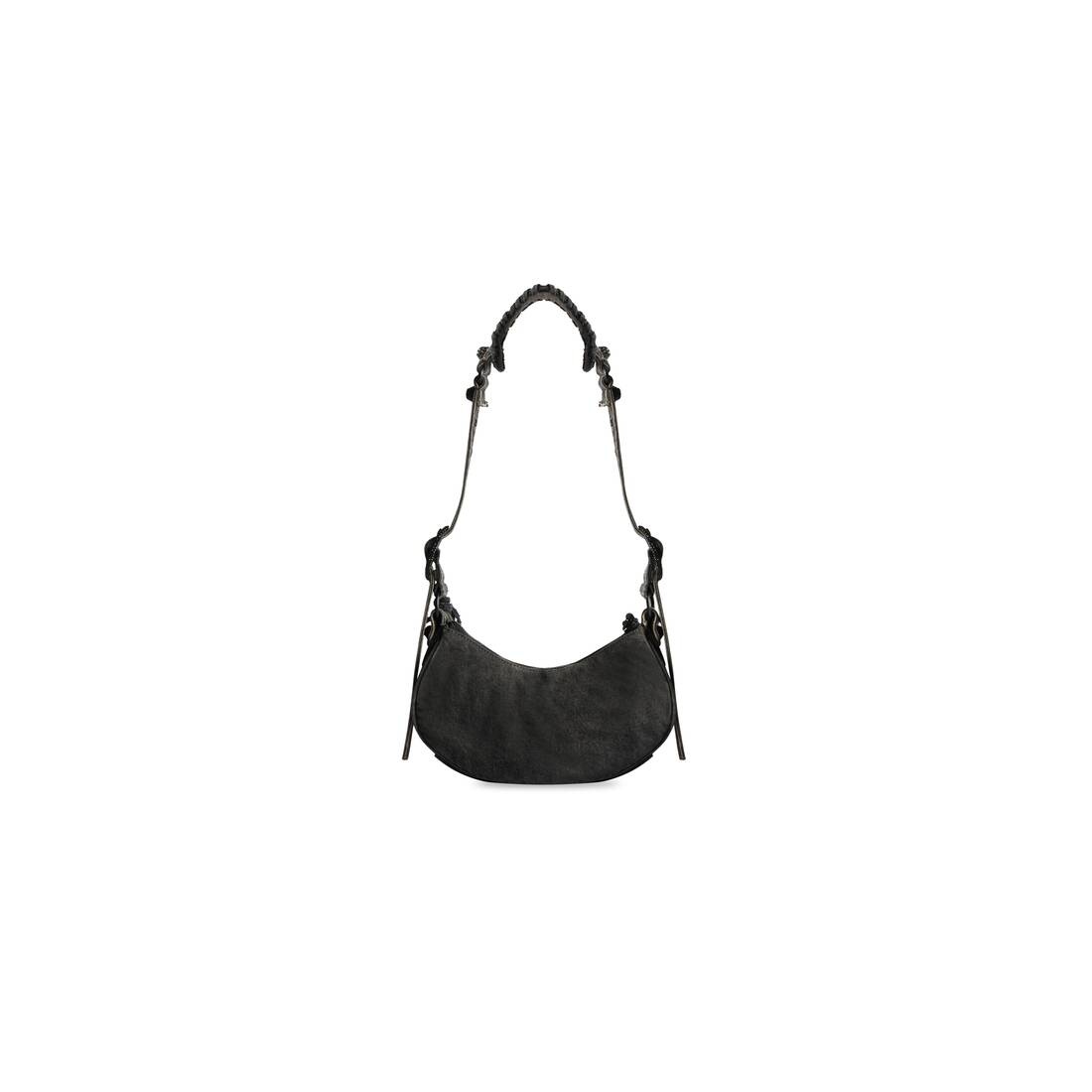 Women's Le Cagole Xs Shoulder Bag Denim With Rhinestones in Black - 4