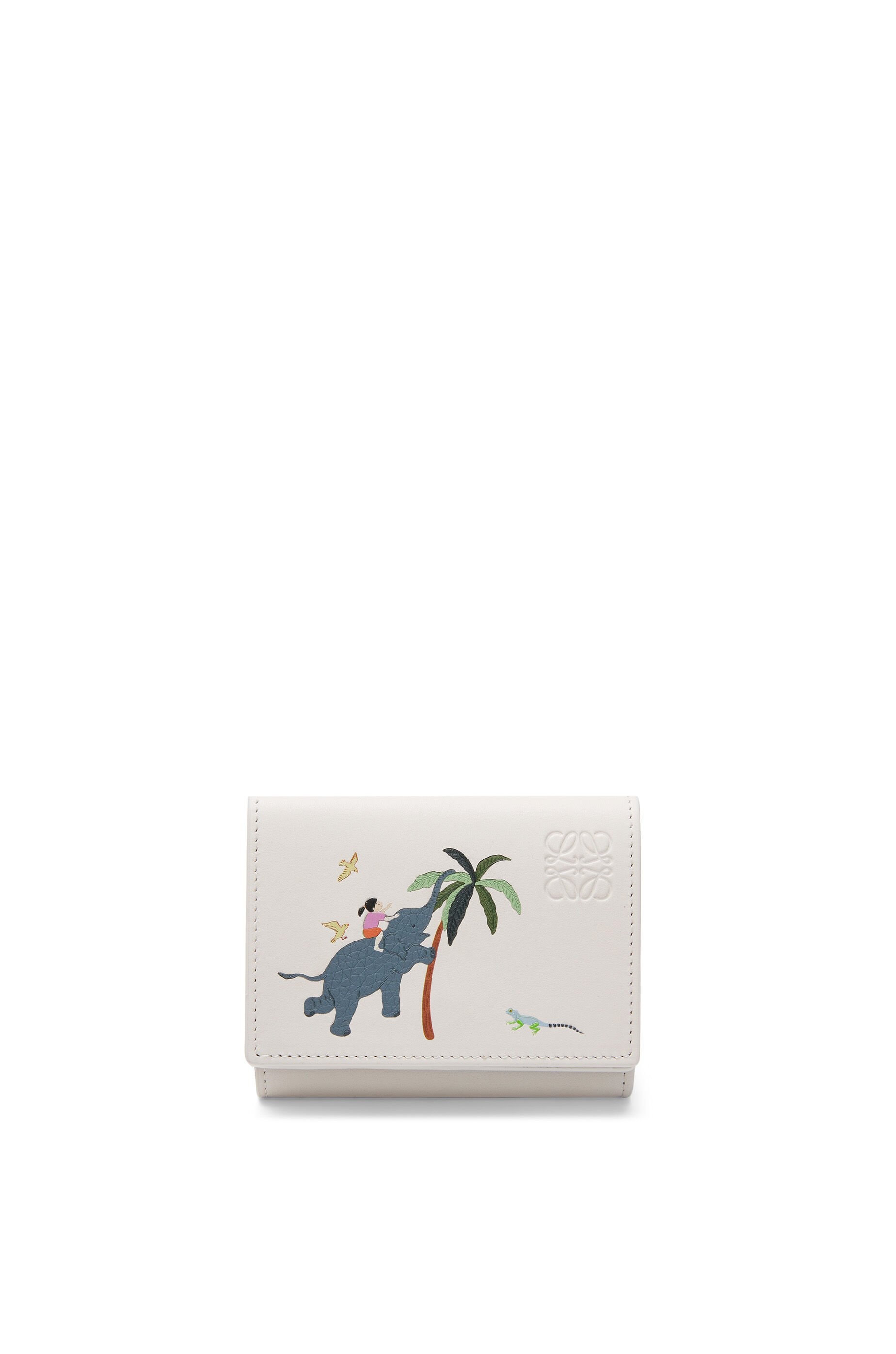 Elephant trifold wallet in satin calfskin - 1