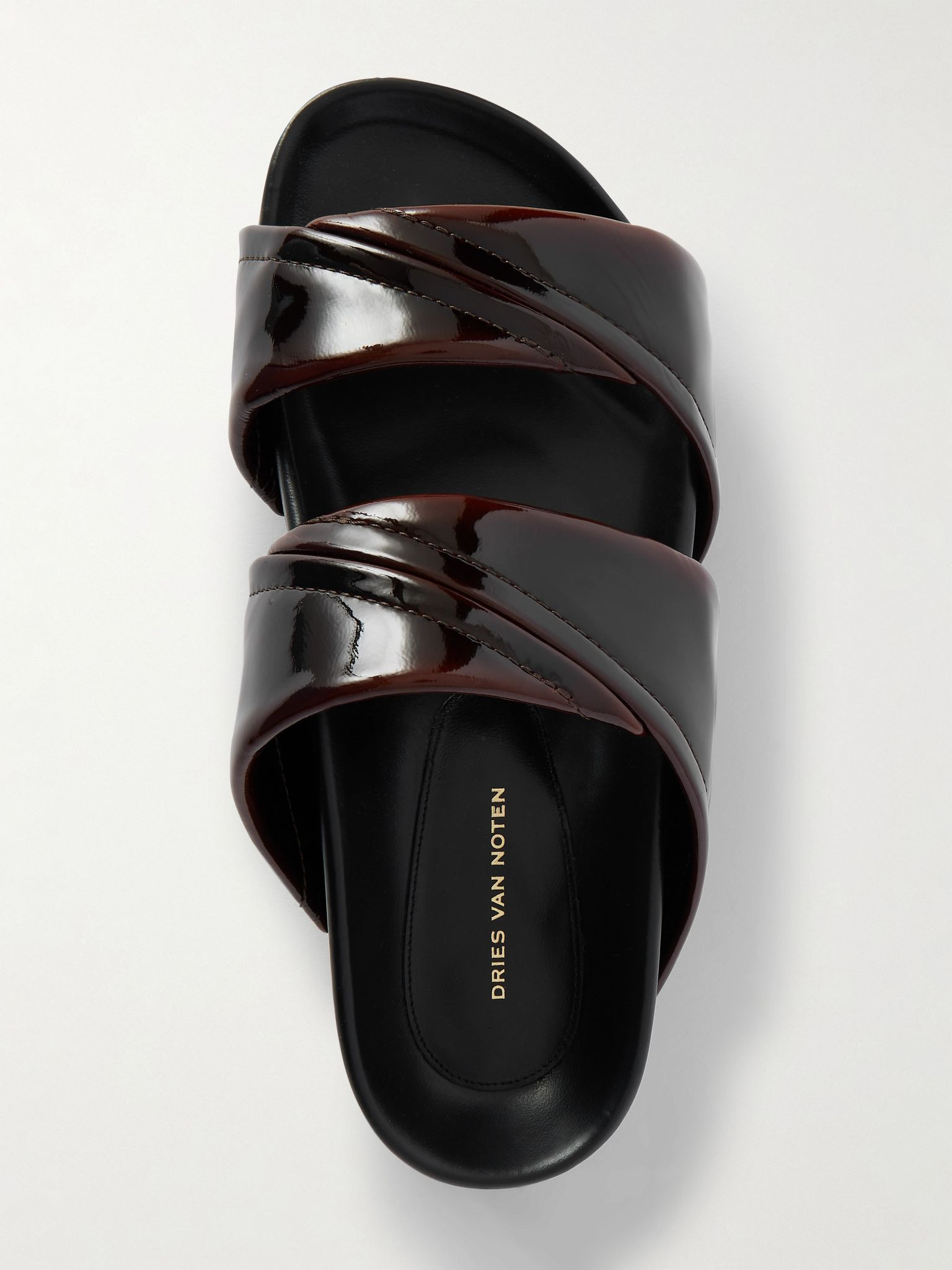Patent-leather platform slides Dark brown - 5