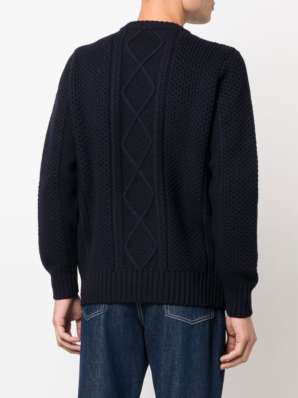 cable-knit long-sleeve jumper - 4