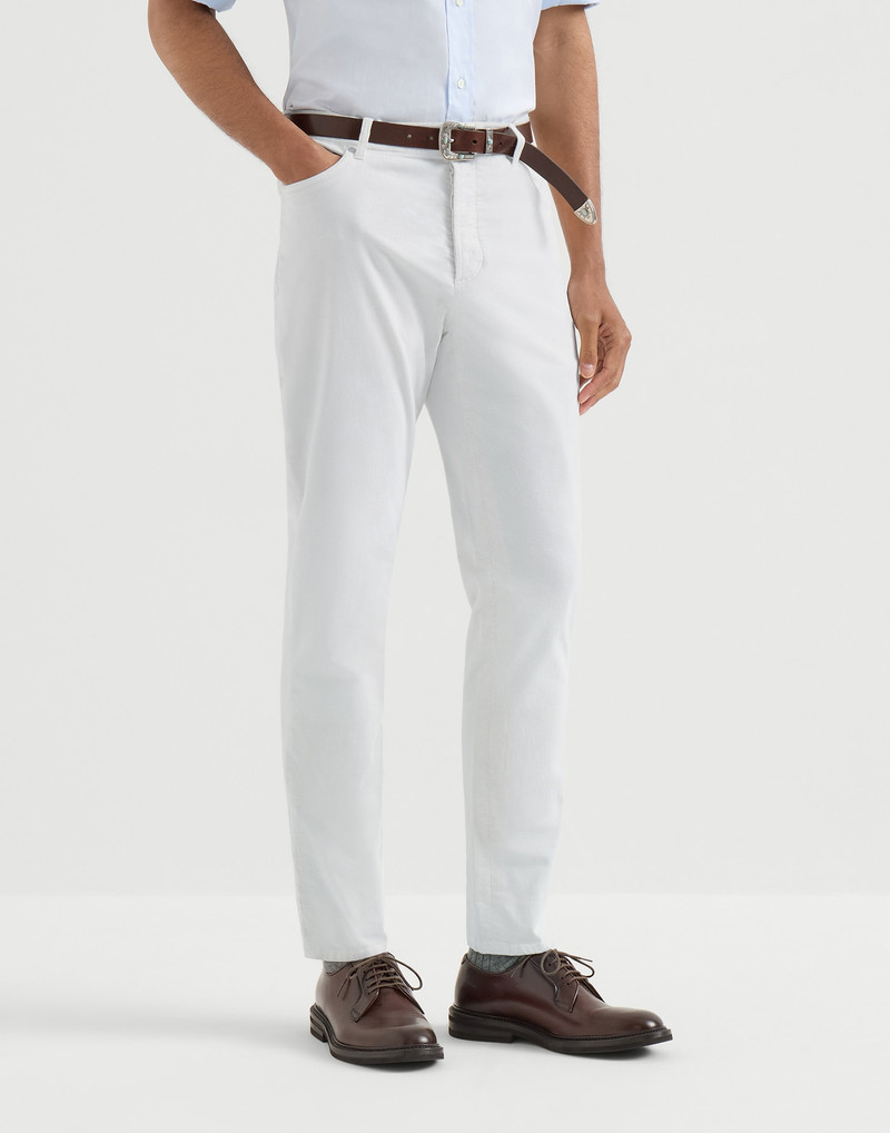 의복 염색된 안락 경량 denim 전통적인 적합 5 포켓 바지 2