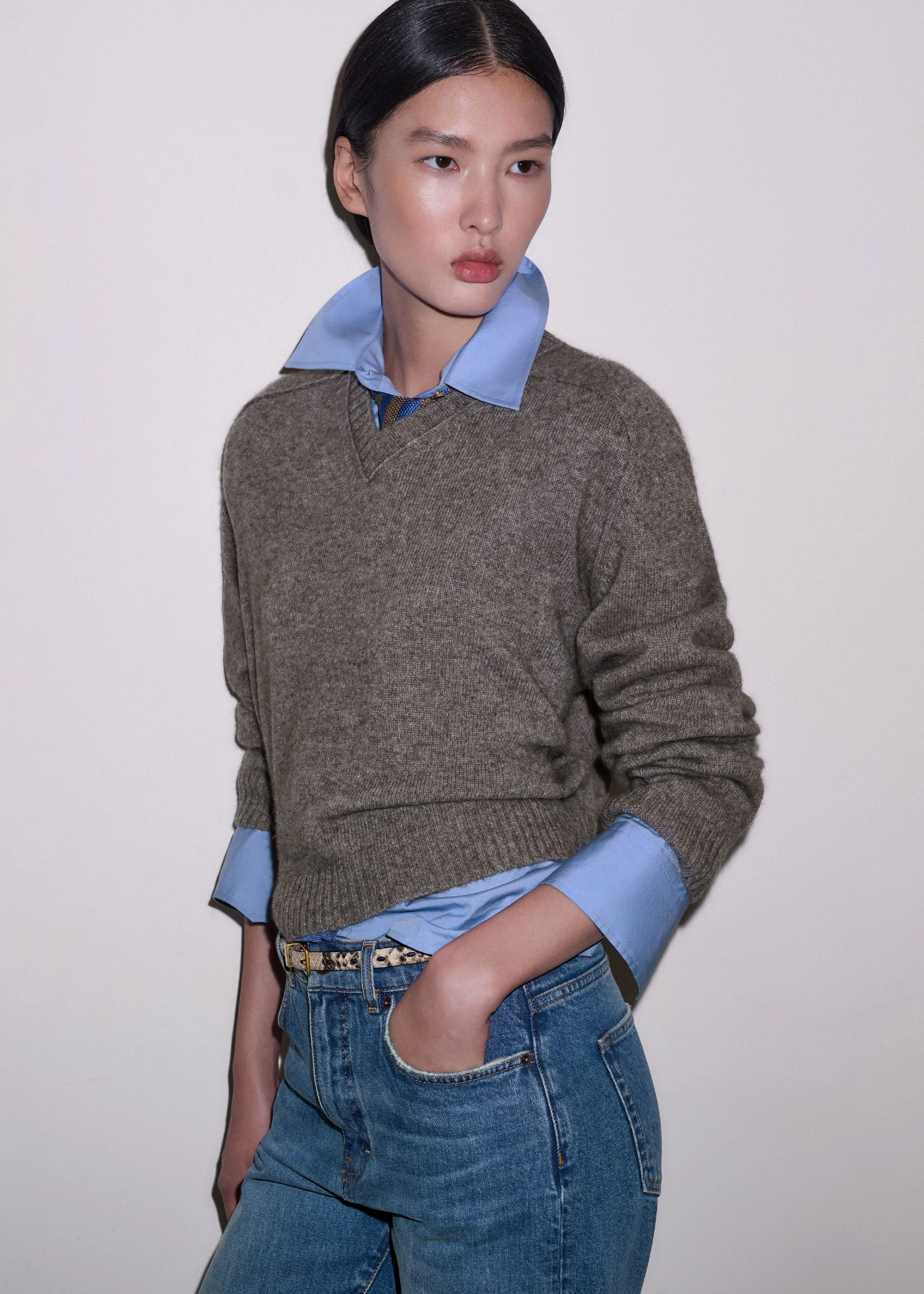 V-Neck Relaxed Sweater - 1