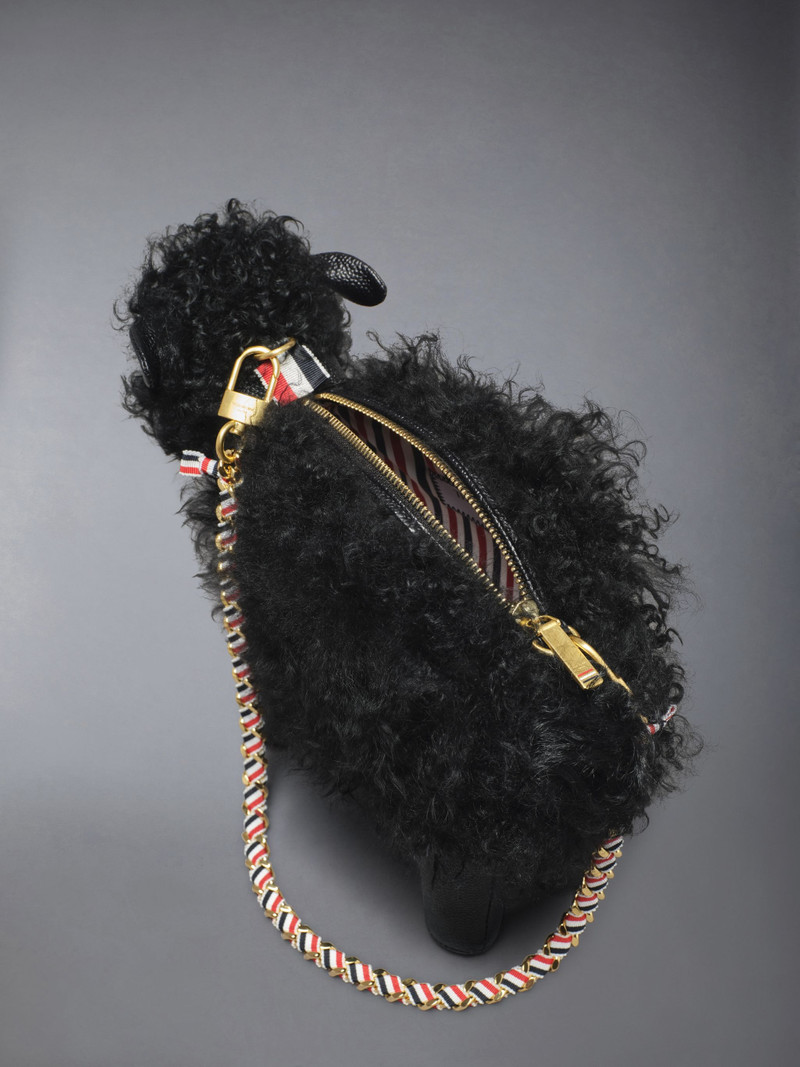 Small Sheep Chain Bag in Shearling & Pebble Grain 4