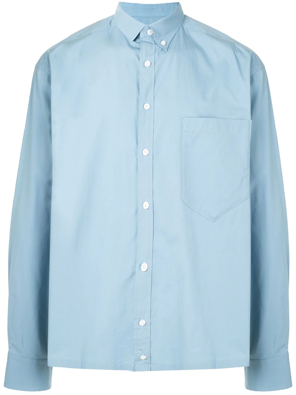 contrast-panel long sleeve shirt - 1