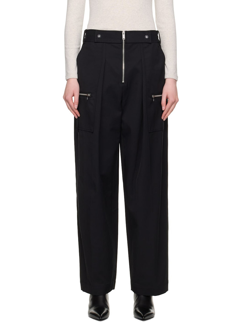 Black OS Wide Leg Cargo Pants 1