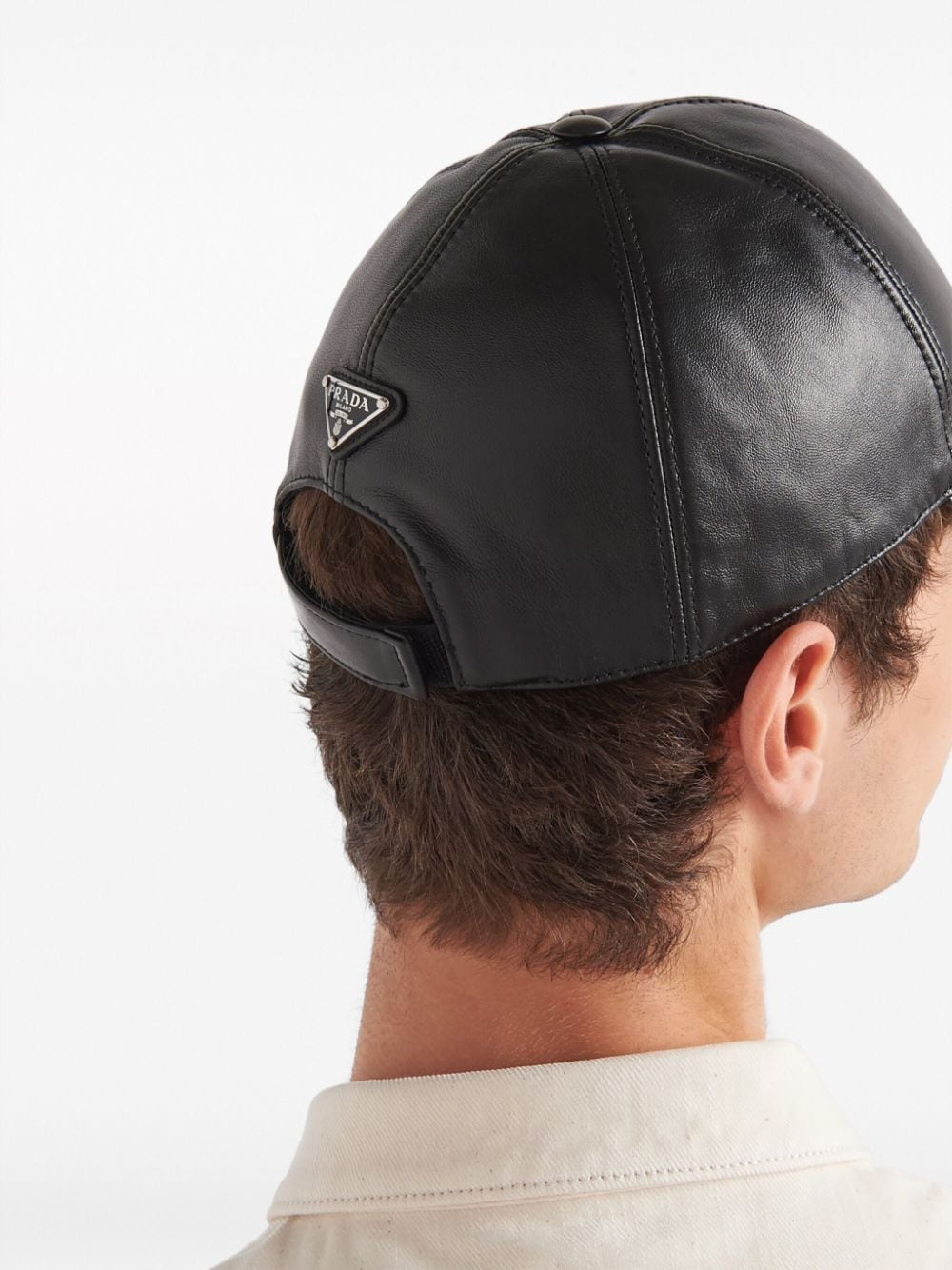 triangle-logo nappa-leather cap - 4