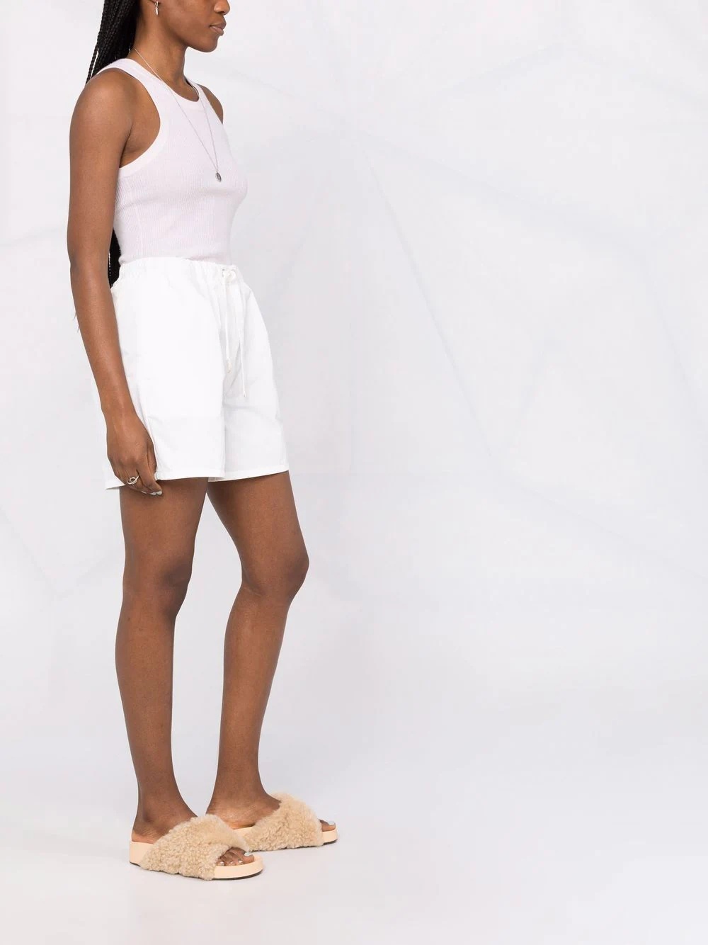 high-waist drawstring shorts - 6