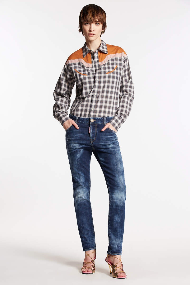 DSQUARED2 DARK CLEAN WASH COOL GIRL JEANS | REVERSIBLE
