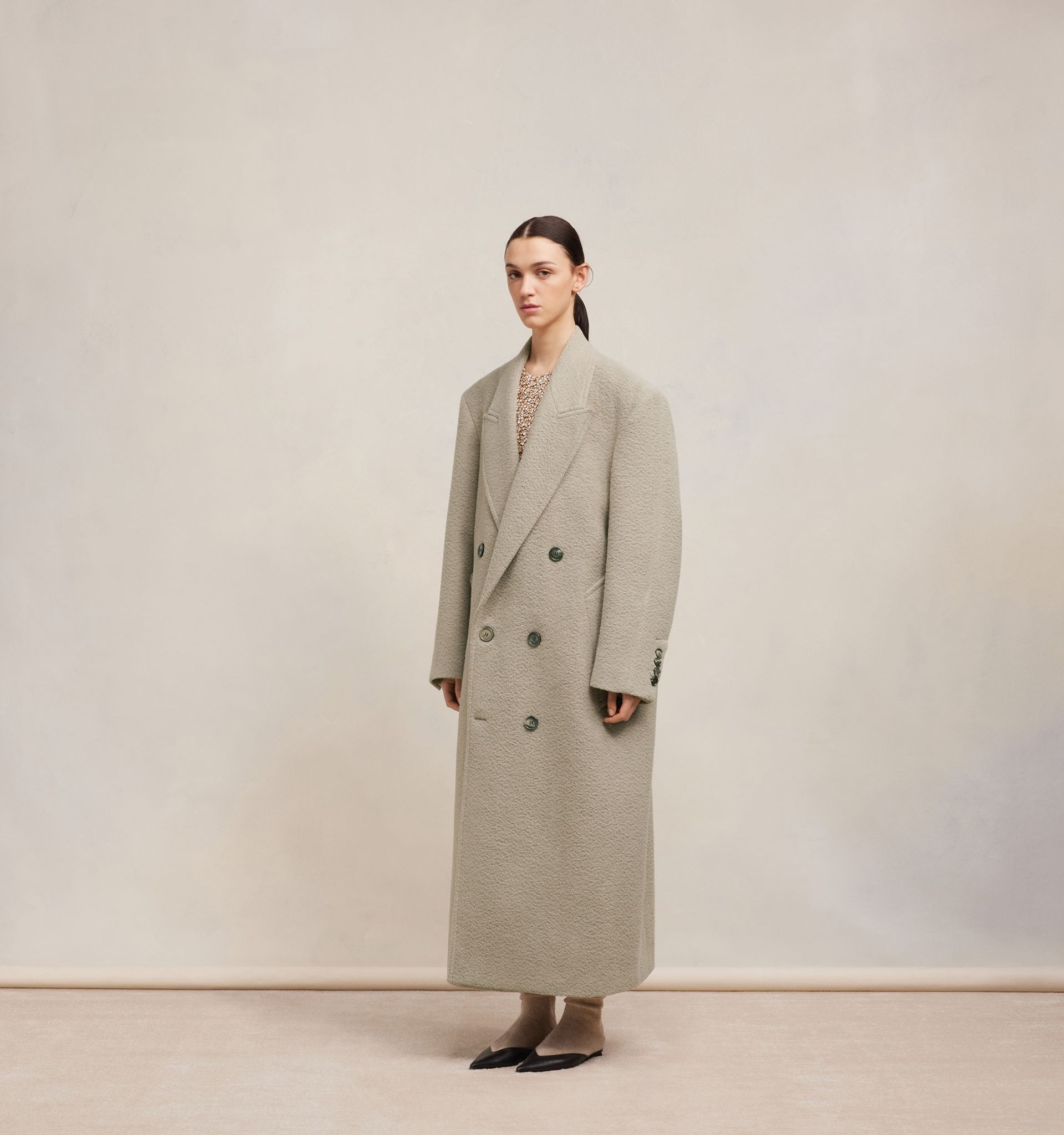 AMI Paris Double Breasted Oversized Coat | REVERSIBLE