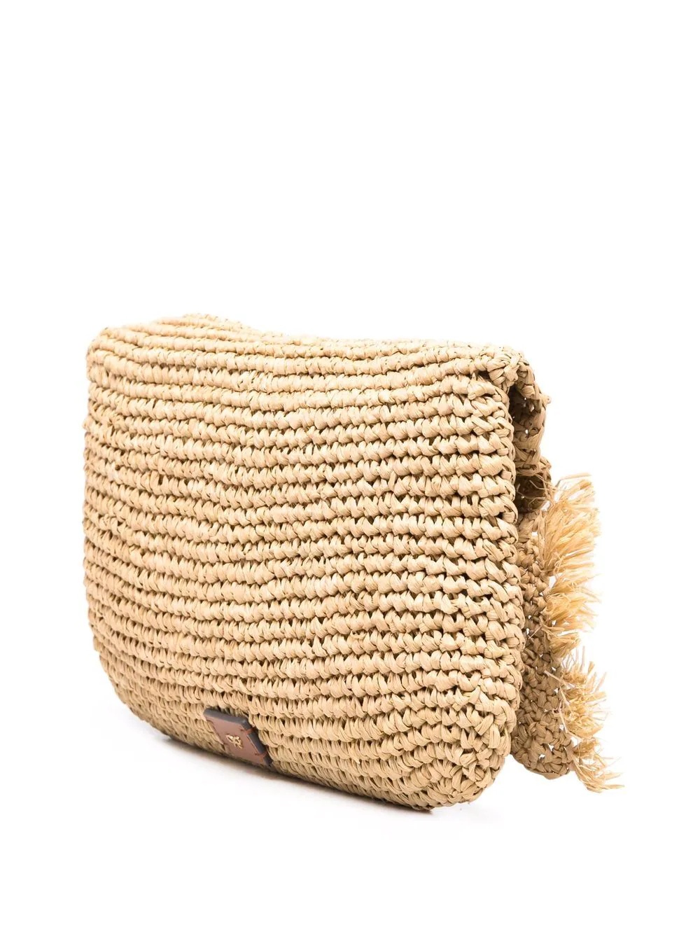 bow-detail raffia clutch bag - 3